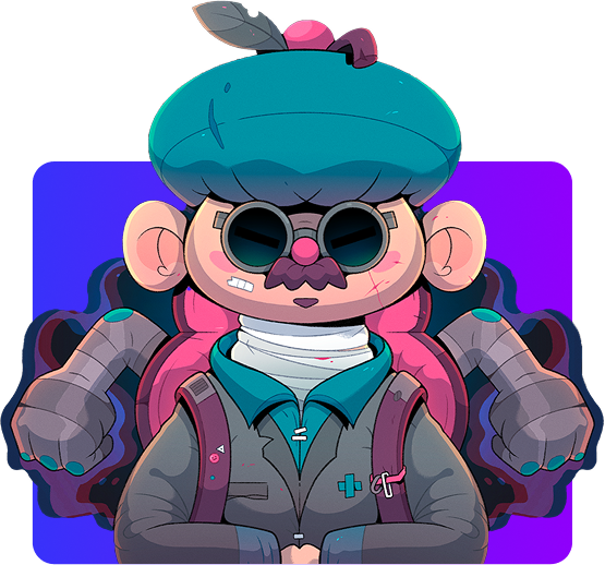 Creative character mascot for Wix Web Support animation services