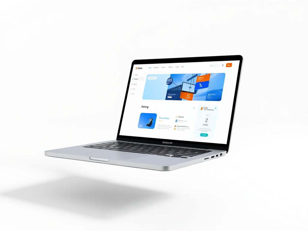 Modern website design on laptop