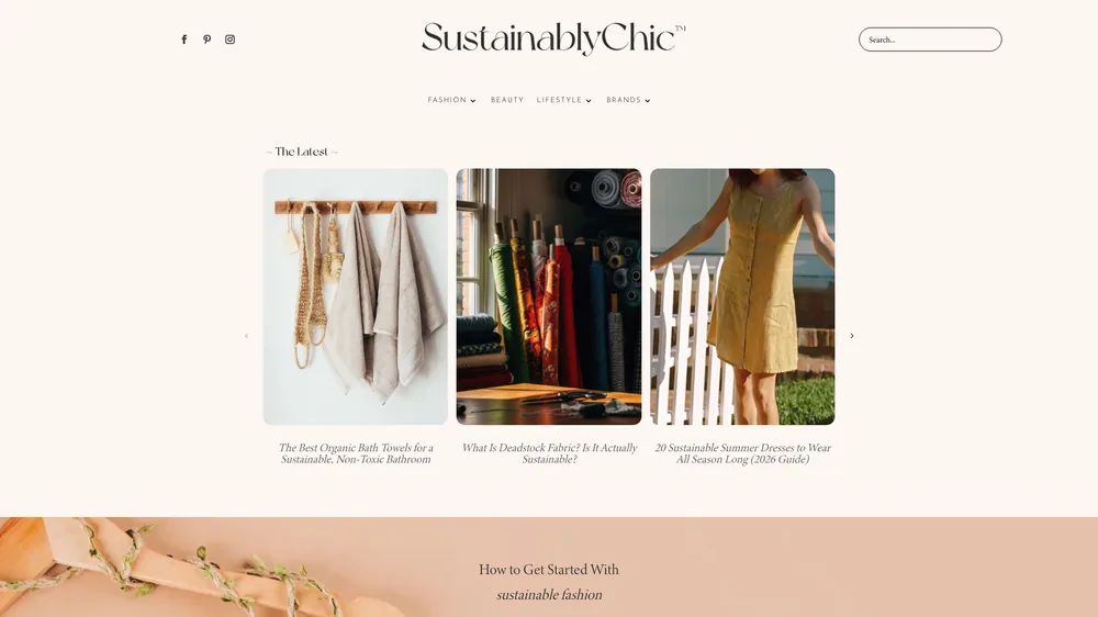Sustainably Chic website